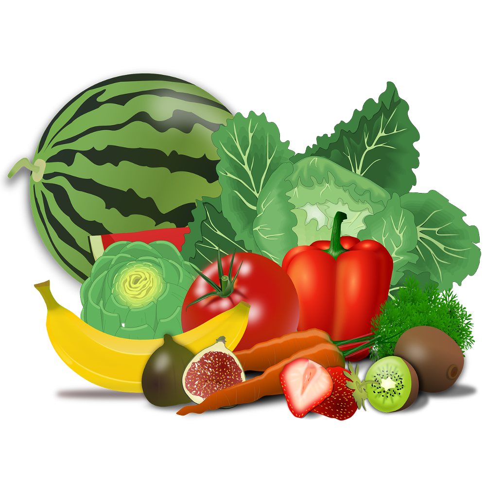 A picture of fruits and vegetables as an example of what might be considered compost